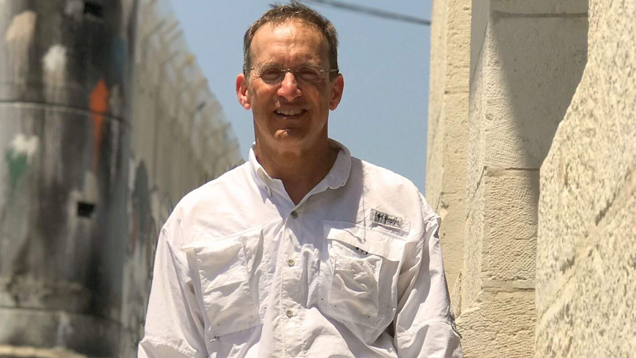 Dr. Steve Feldman, pictured on a trip to the West Bank, was denied payment from the state of Arkansas for refusing to sign a pledge promising not to boycott Israel. (Photo/Forward-Courtesy Feldman)