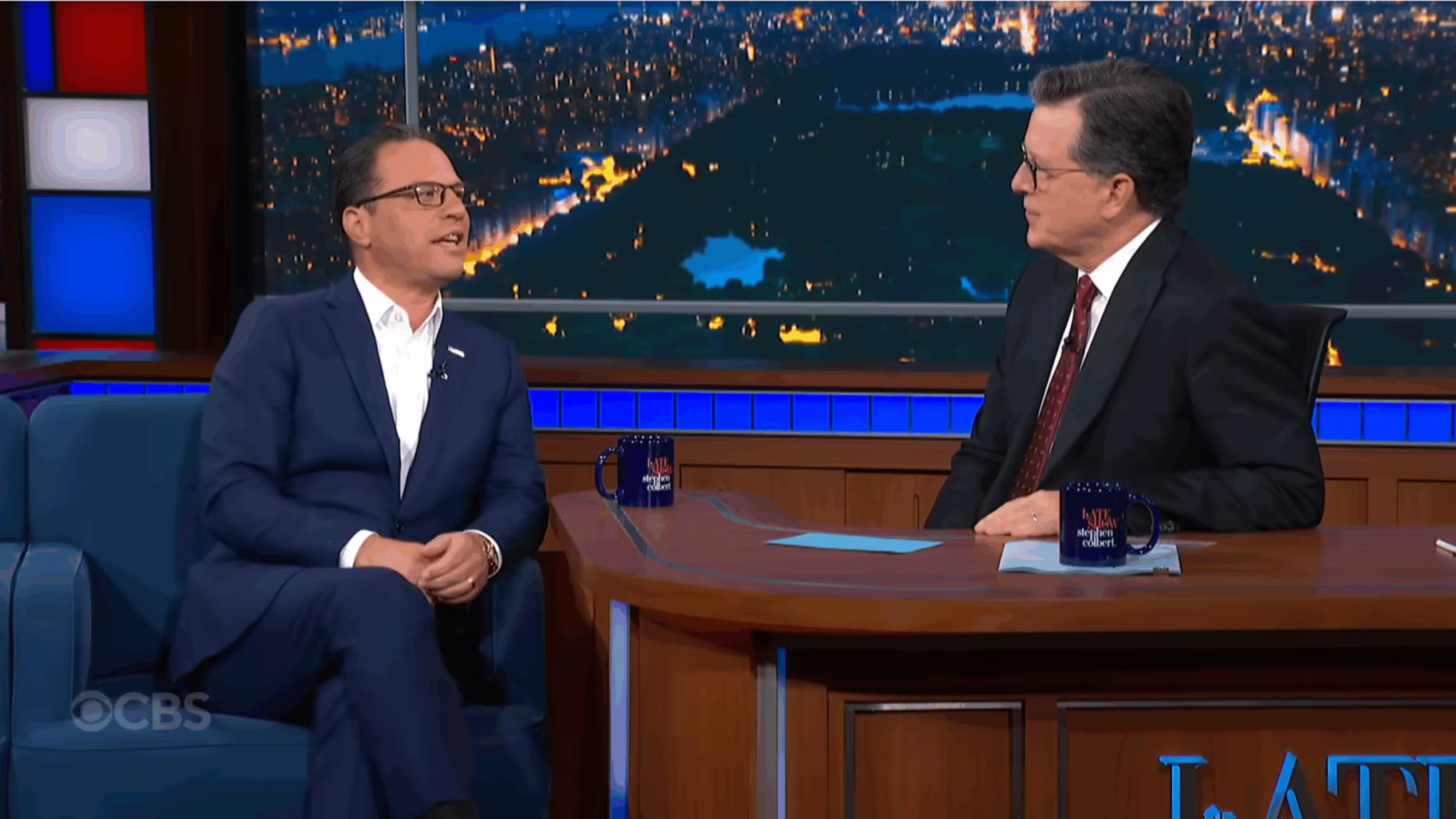Josh Shapiro and Stephen Colbert